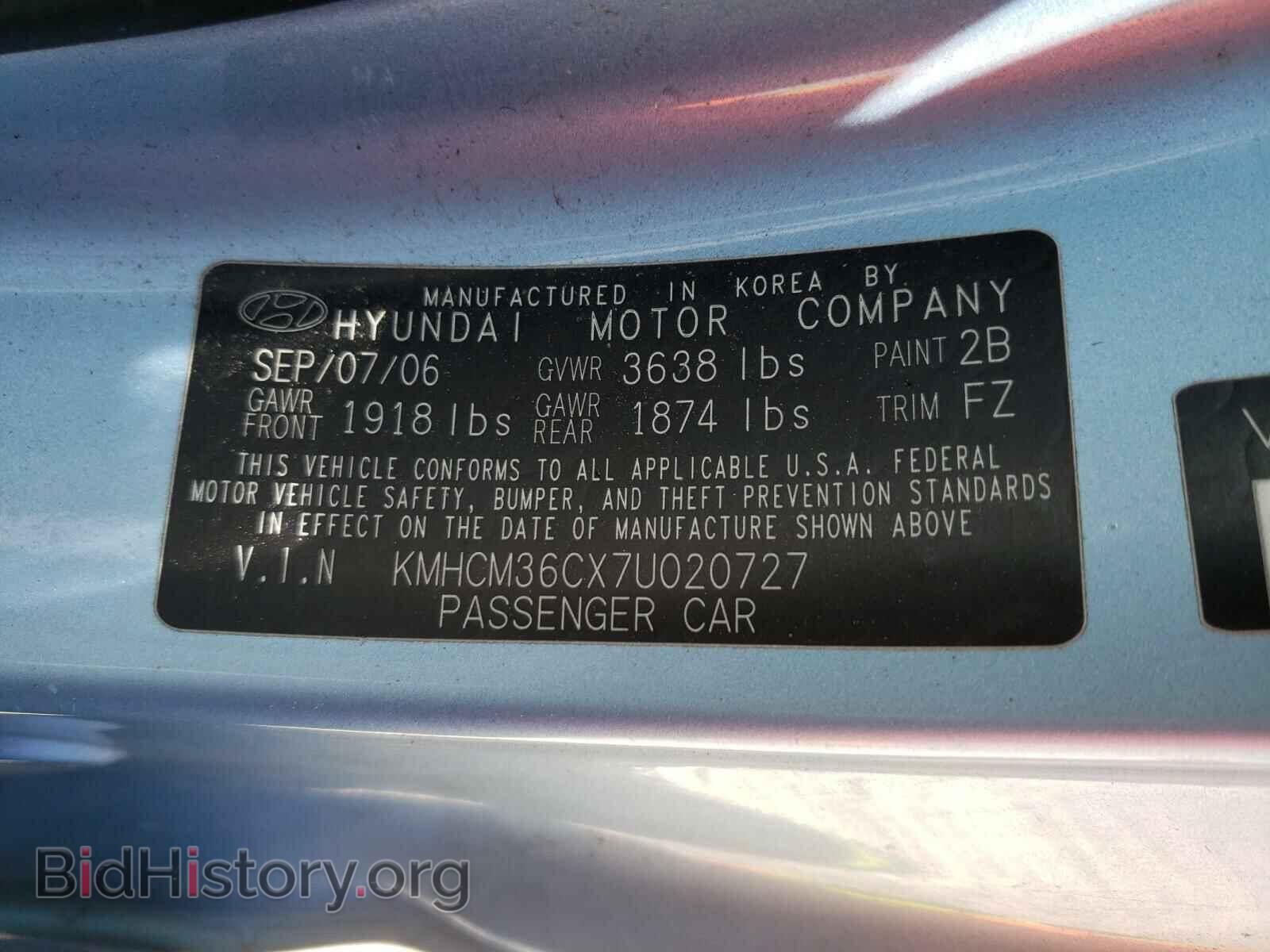 2007 HYUNDAI ACCENT - VIN: KMHCM36CX7U020727 - Фото 10