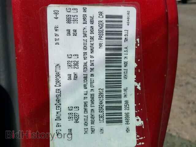 2004 CHRYSLER SEBRING - VIN: 1C3EL65R24N152012 - Фото 10