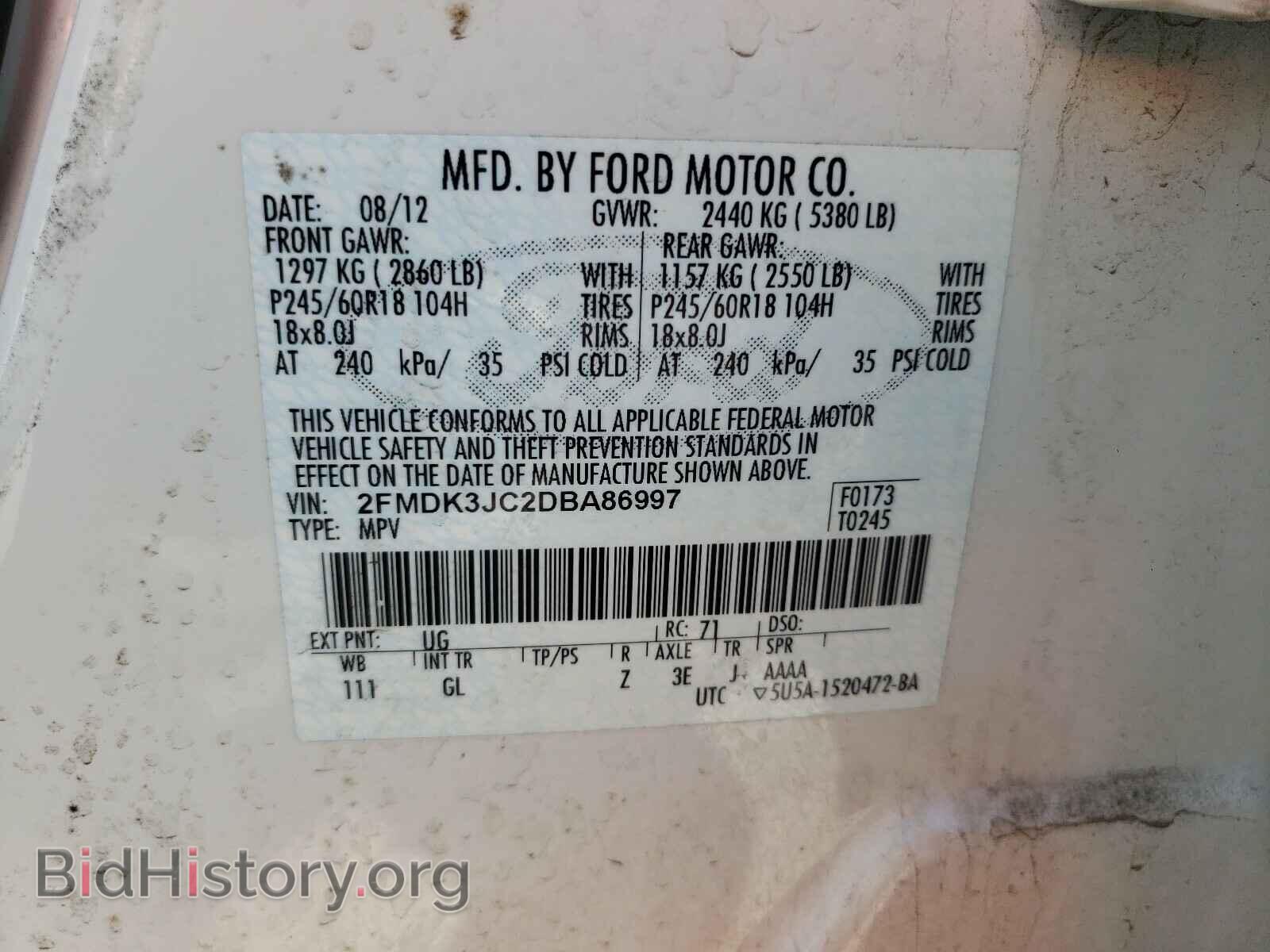 2013 FORD EDGE - VIN: 2FMDK3JC2DBA86997 - Photo 10