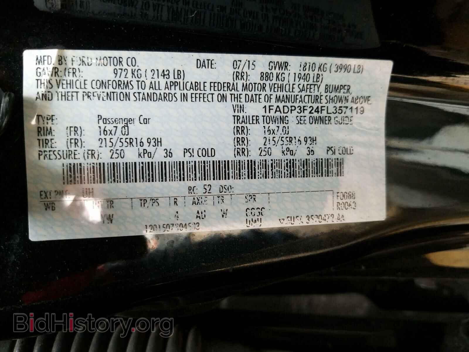 2015 FORD FOCUS - VIN: 1FADP3F24FL357119 - Фото 10