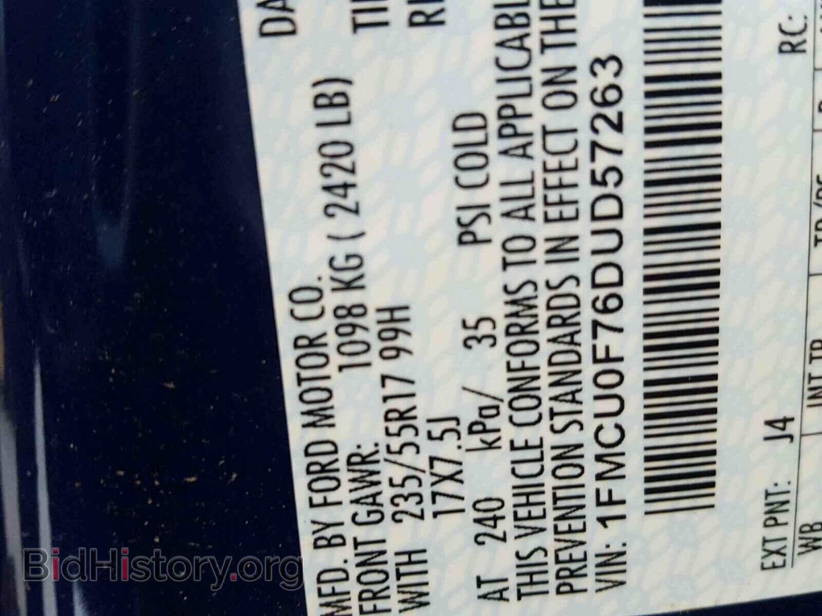2013 FORD ESCAPE - VIN: 1FMCU0F76DUD57263 - Фото 10