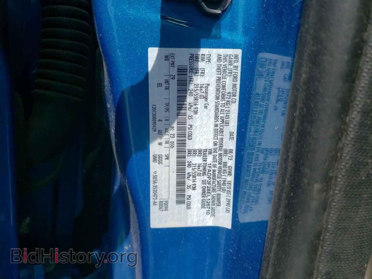 2014 FORD FOCUS - VIN: 1FADP3F28EL126710 - Фото 10