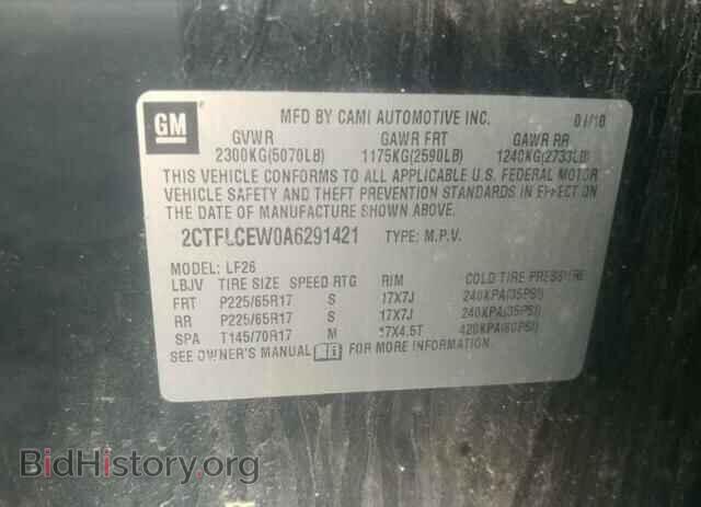 2010 GMC TERRAIN - VIN: 2CTFLCEW0A6291421 - Фото 10