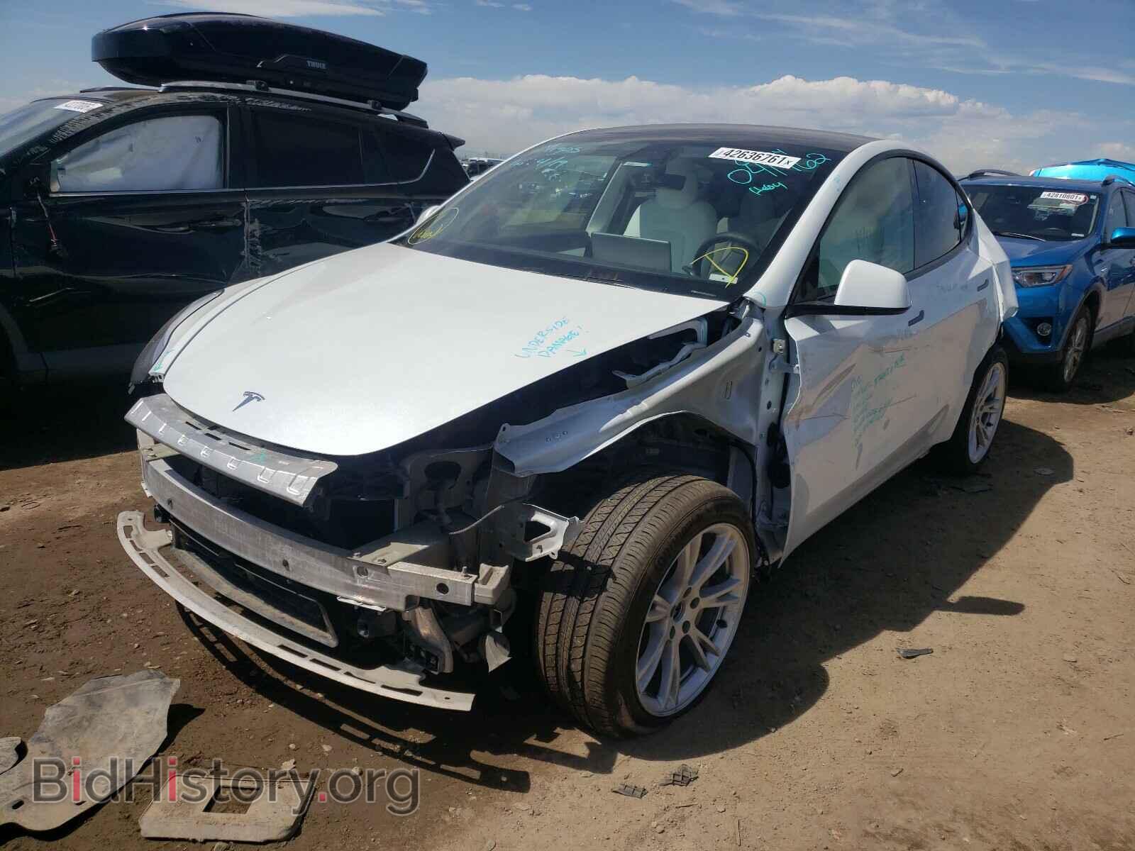 2020 TESLA MODEL Y - VIN: 5YJYGDEEXLF041462 - Фото 2
