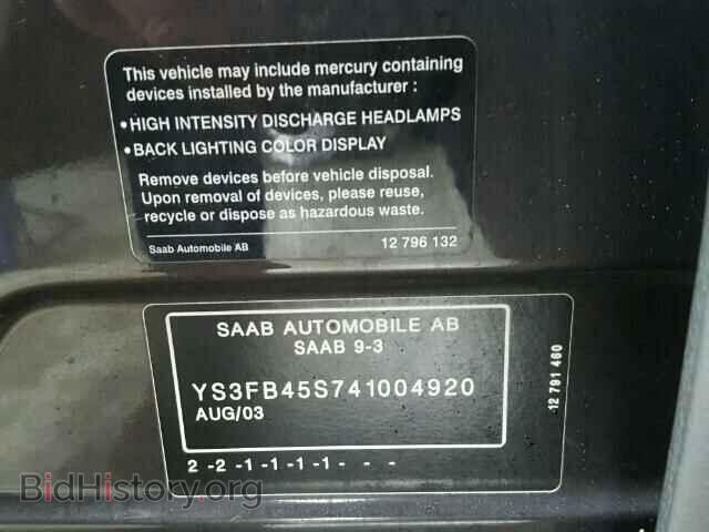 2004 SAAB 9 3 - VIN: YS3FB45S741004920 - Photo 10