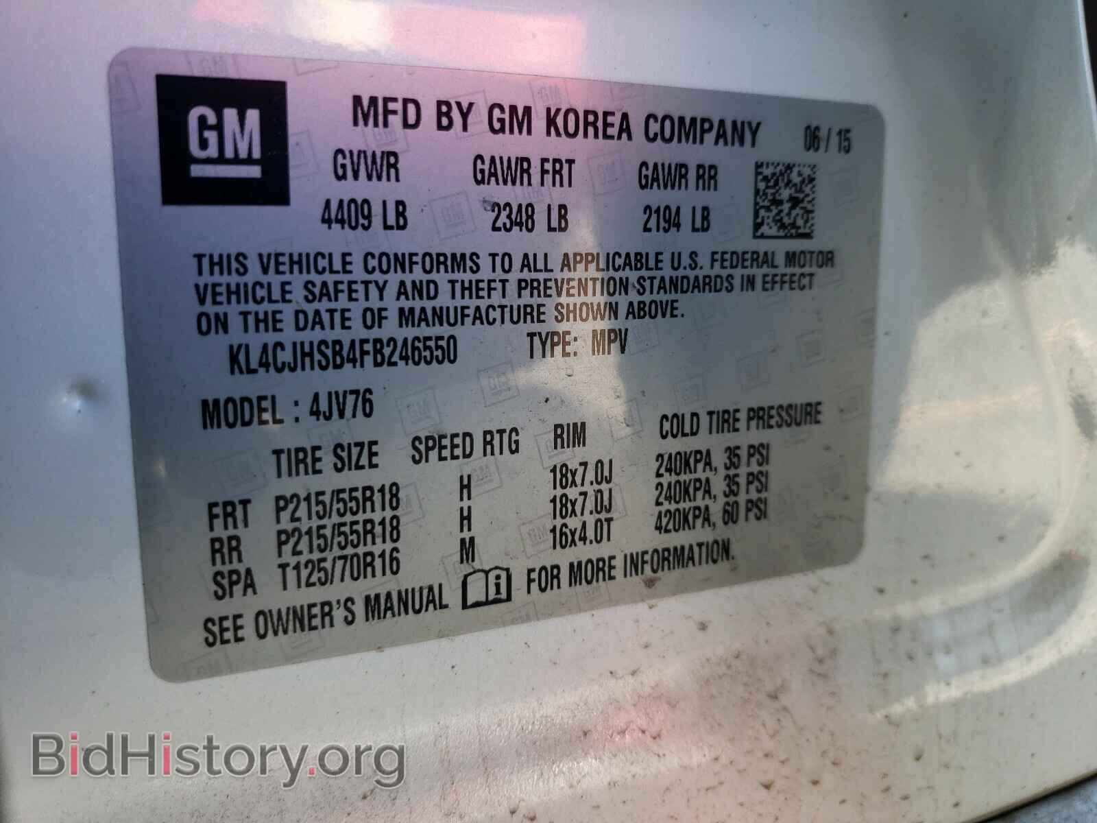 2015 BUICK ENCORE - VIN: KL4CJHSB4FB246550 - Фото 10