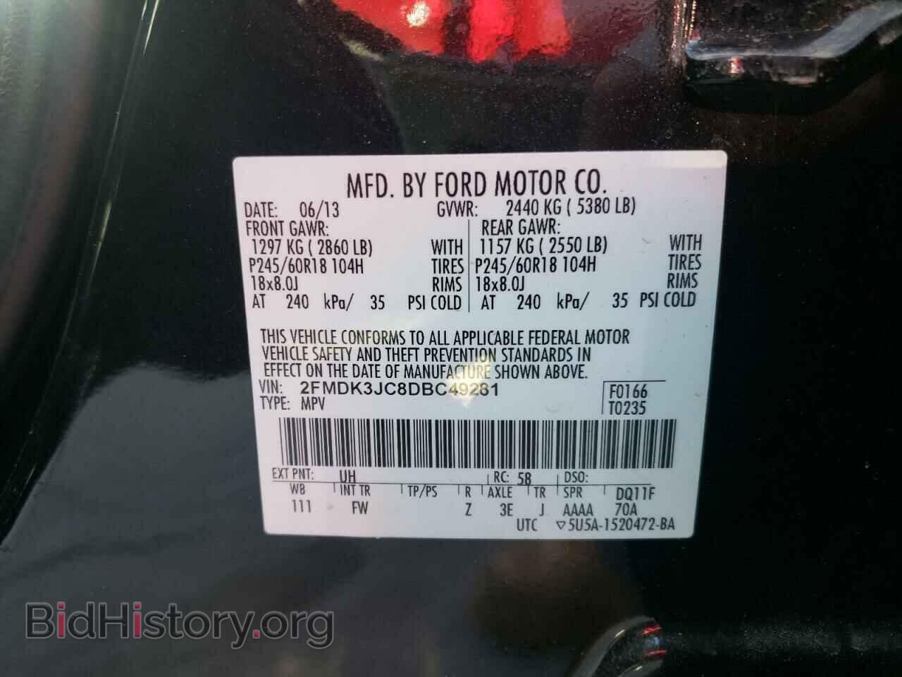 2013 FORD EDGE - VIN: 2FMDK3JC8DBC49281 - Photo 10