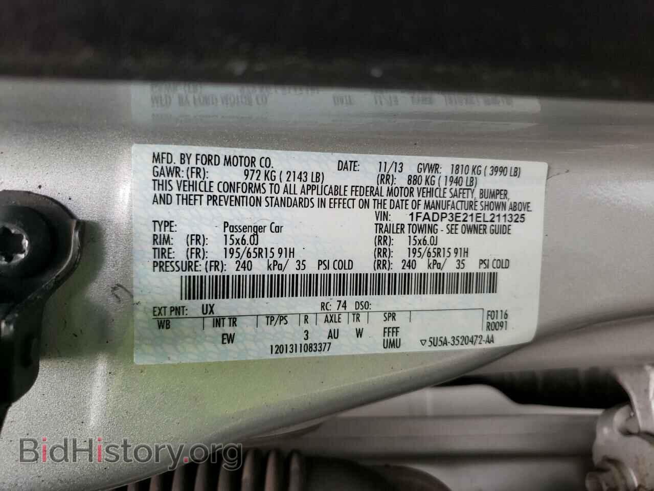 2014 FORD FOCUS - VIN: 1FADP3E21EL211325 - Фото 10