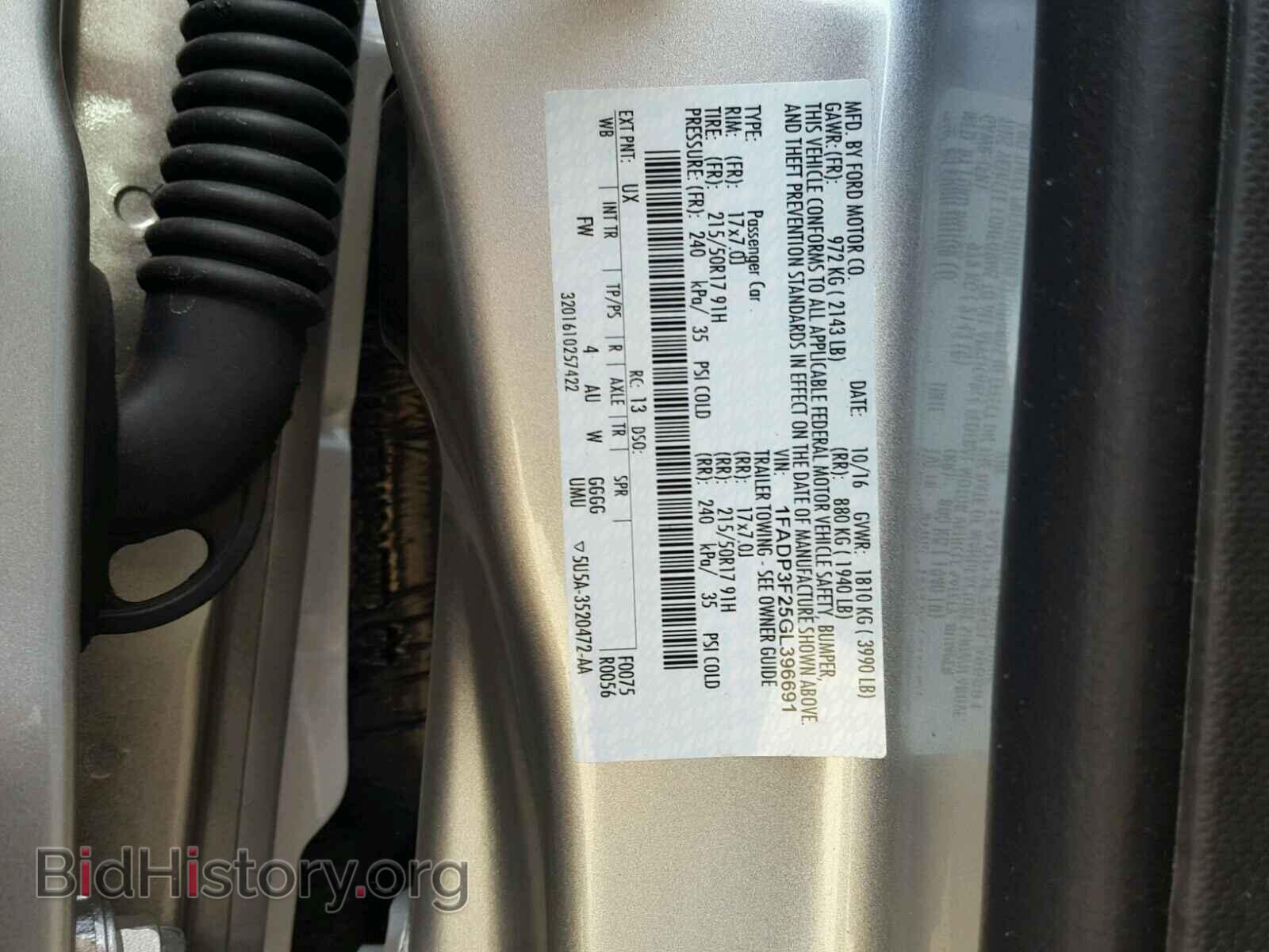 2016 FORD FOCUS - VIN: 1FADP3F25GL396691 - Фото 10