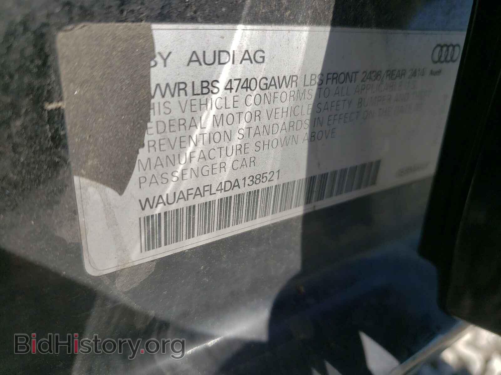2013 AUDI A4 - VIN: WAUAFAFL4DA138521 - Photo 10
