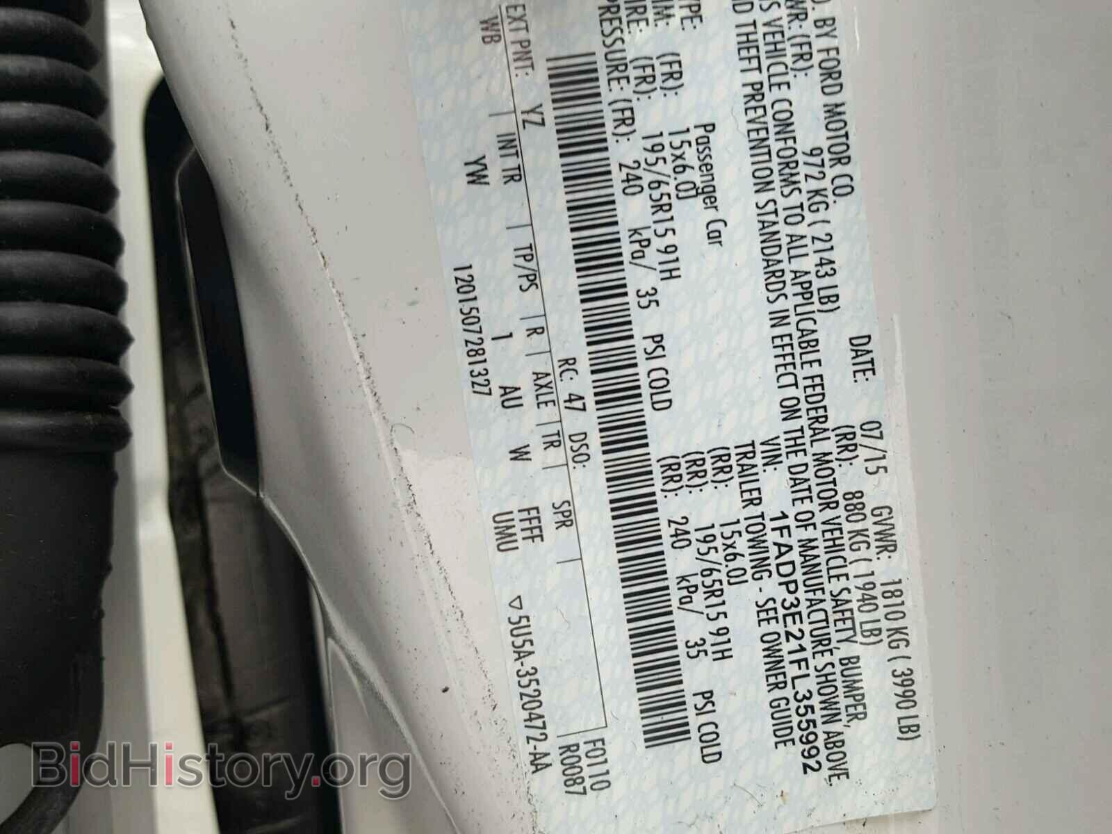 2015 FORD FOCUS - VIN: 1FADP3E21FL355992 - Фото 10