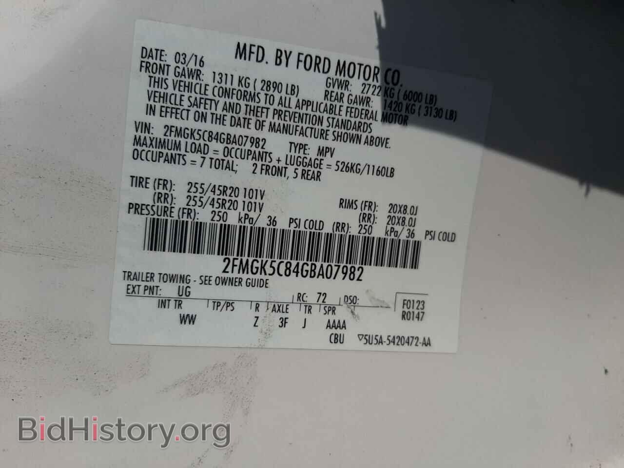 2016 FORD FLEX - VIN: 2FMGK5C84GBA07982 - Photo 10