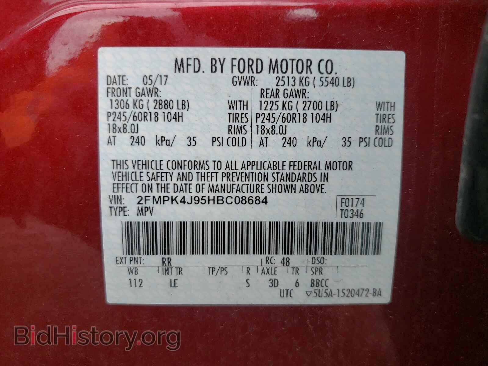 2017 FORD EDGE - VIN: 2FMPK4J95HBC08684 - Photo 10