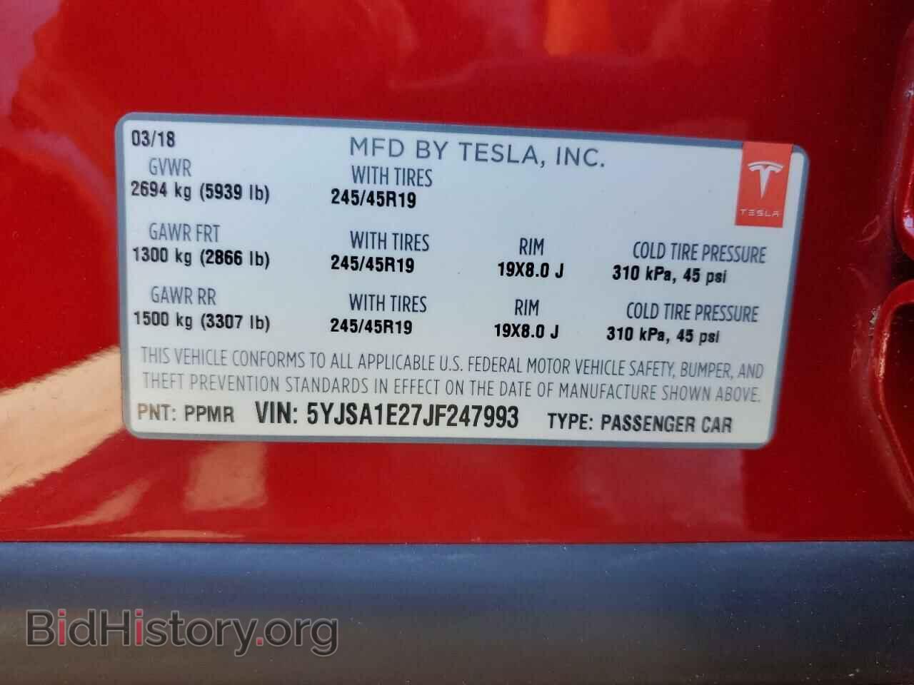 2018 TESLA MODEL S - VIN: 5YJSA1E27JF247993 - Photo 13