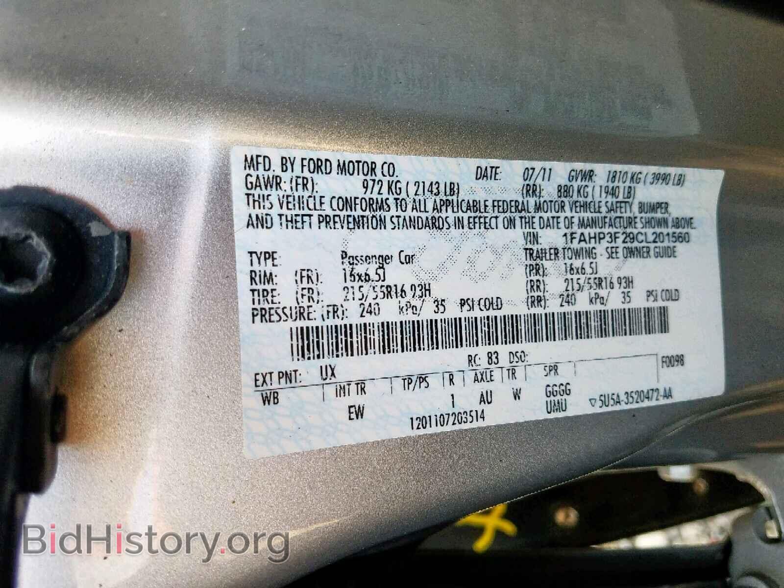 2012 FORD FOCUS SE - VIN: 1FAHP3F29CL201560 - Фото 10