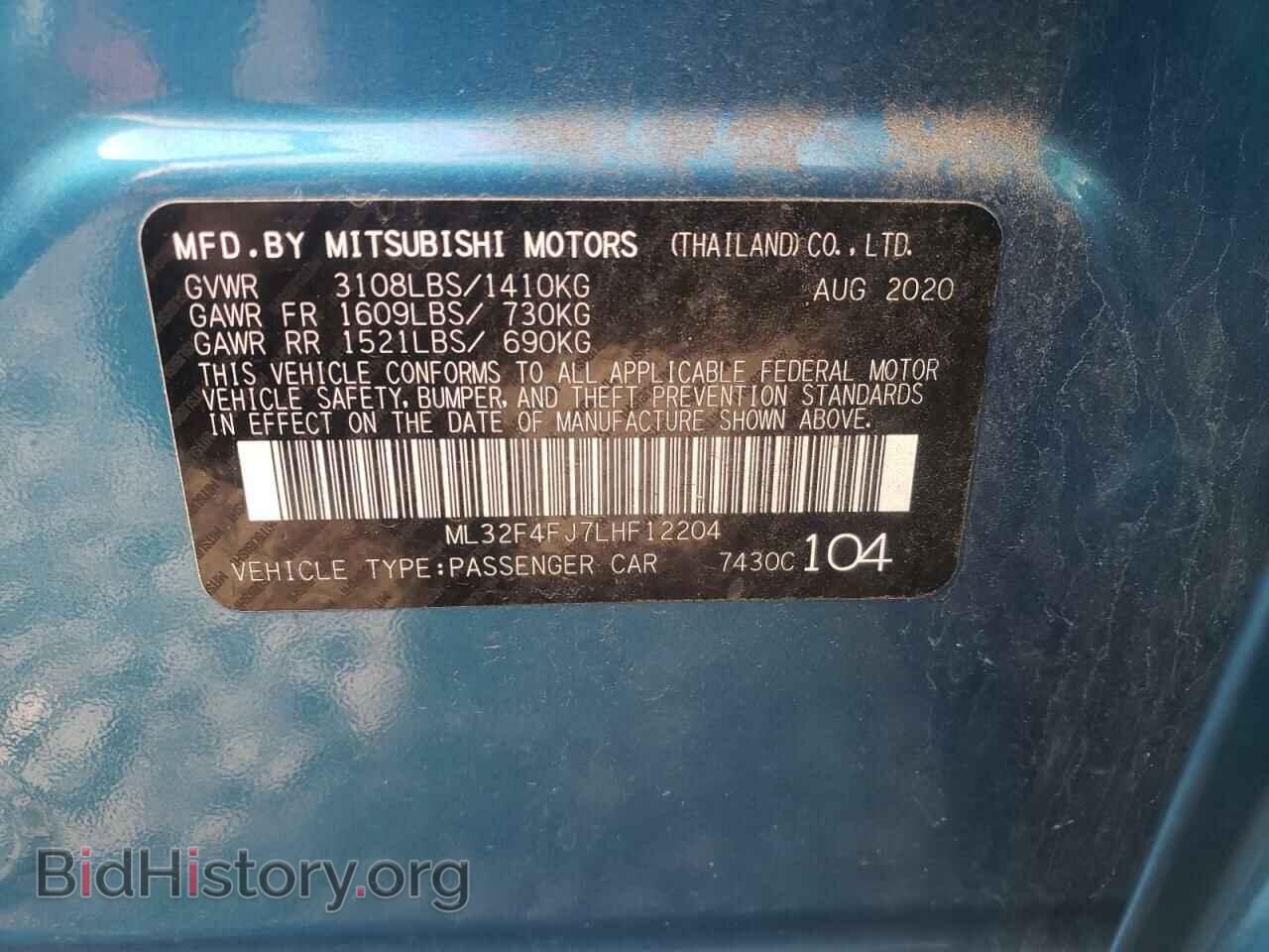 2020 MITSUBISHI MIRAGE - VIN: ML32F4FJ7LHF12204 - Фото 10