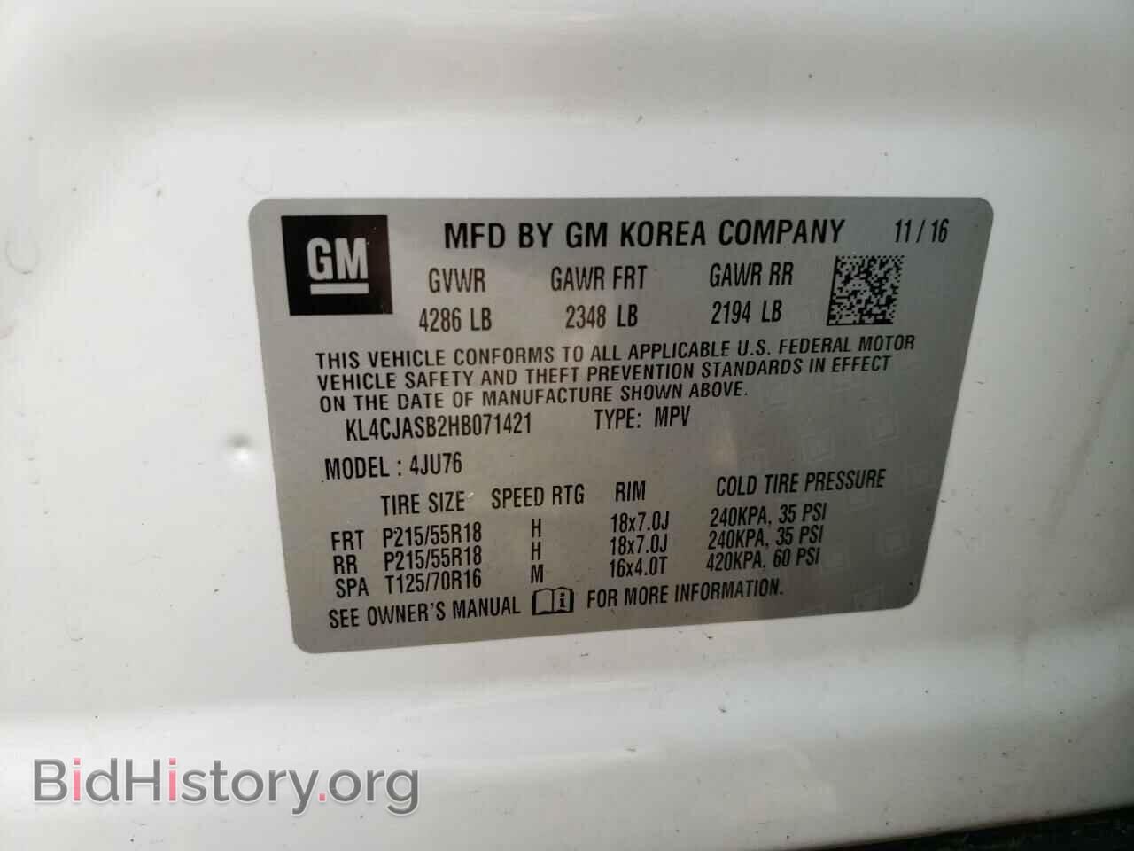 2017 BUICK ENCORE - VIN: KL4CJASB2HB071421 - Photo 10