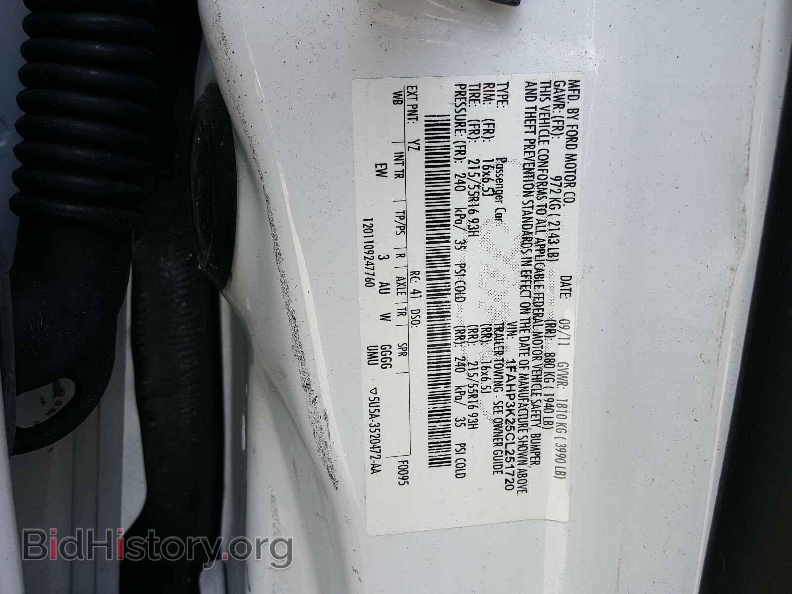 2012 FORD FOCUS - VIN: 1FAHP3K25CL251720 - Фото 10