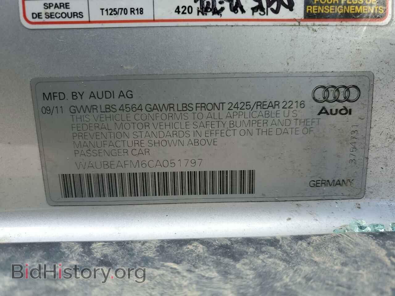 2012 AUDI A3 - VIN: WAUBEAFM6CA051797 - Фото 12