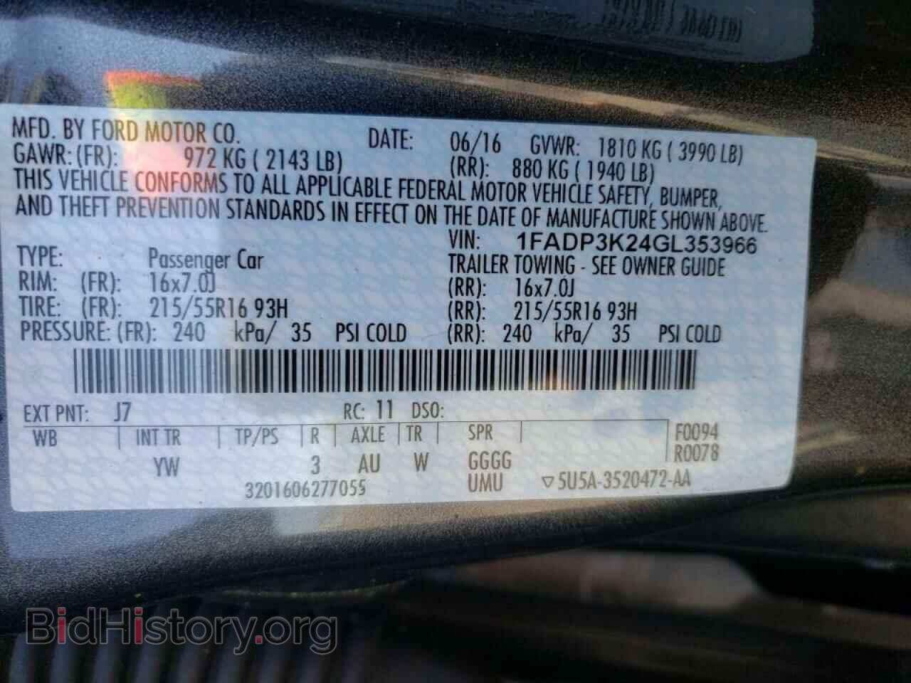 2016 FORD FOCUS - VIN: 1FADP3K24GL353966 - Фото 10