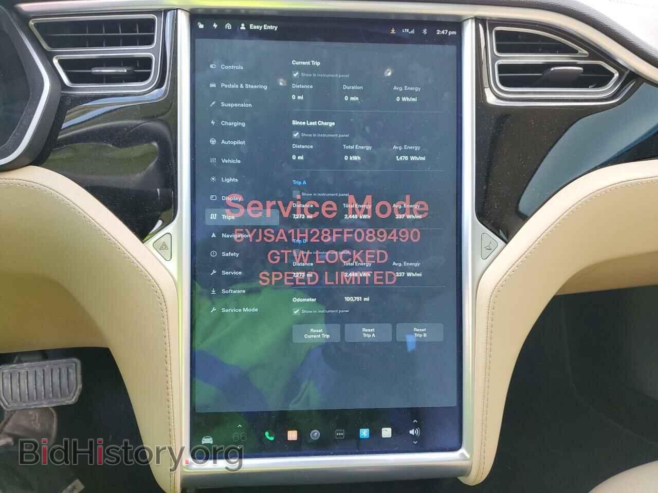 2015 TESLA MODEL S - VIN: 5YJSA1H28FF089490 - Фото 9
