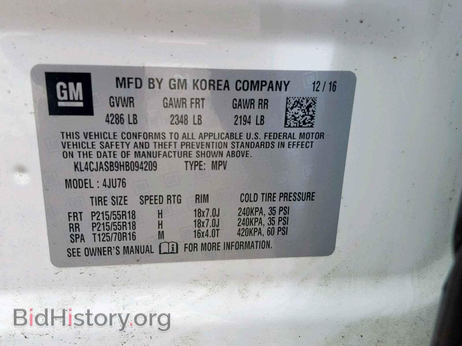 2017 BUICK ENCORE PRE - VIN: KL4CJASB9HB094209 - Photo 10