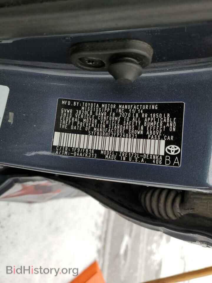 2015 TOYOTA COROLLA - VIN: 5YFBURHE2FP240831 - Фото 12
