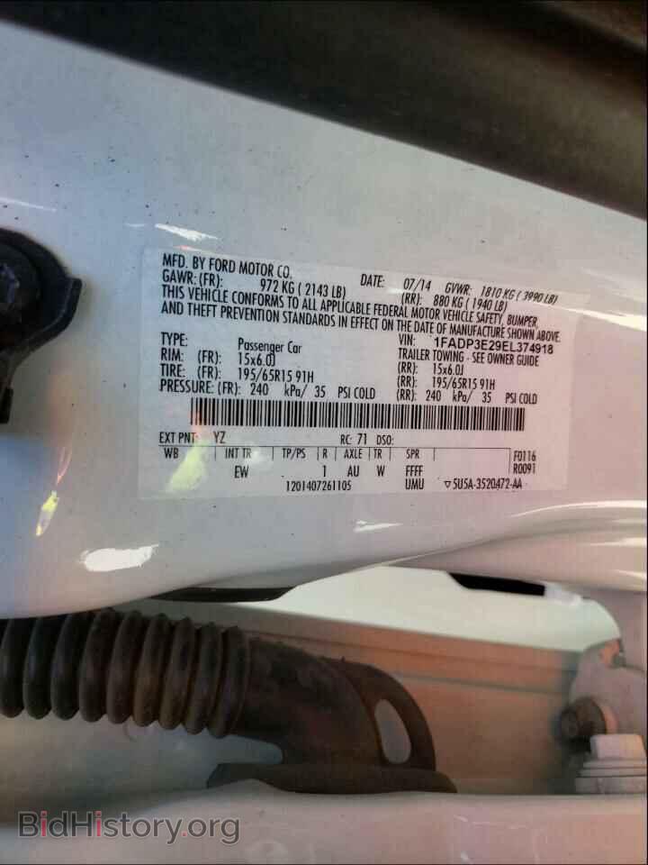 2014 FORD FOCUS - VIN: 1FADP3E29EL374918 - Фото 10