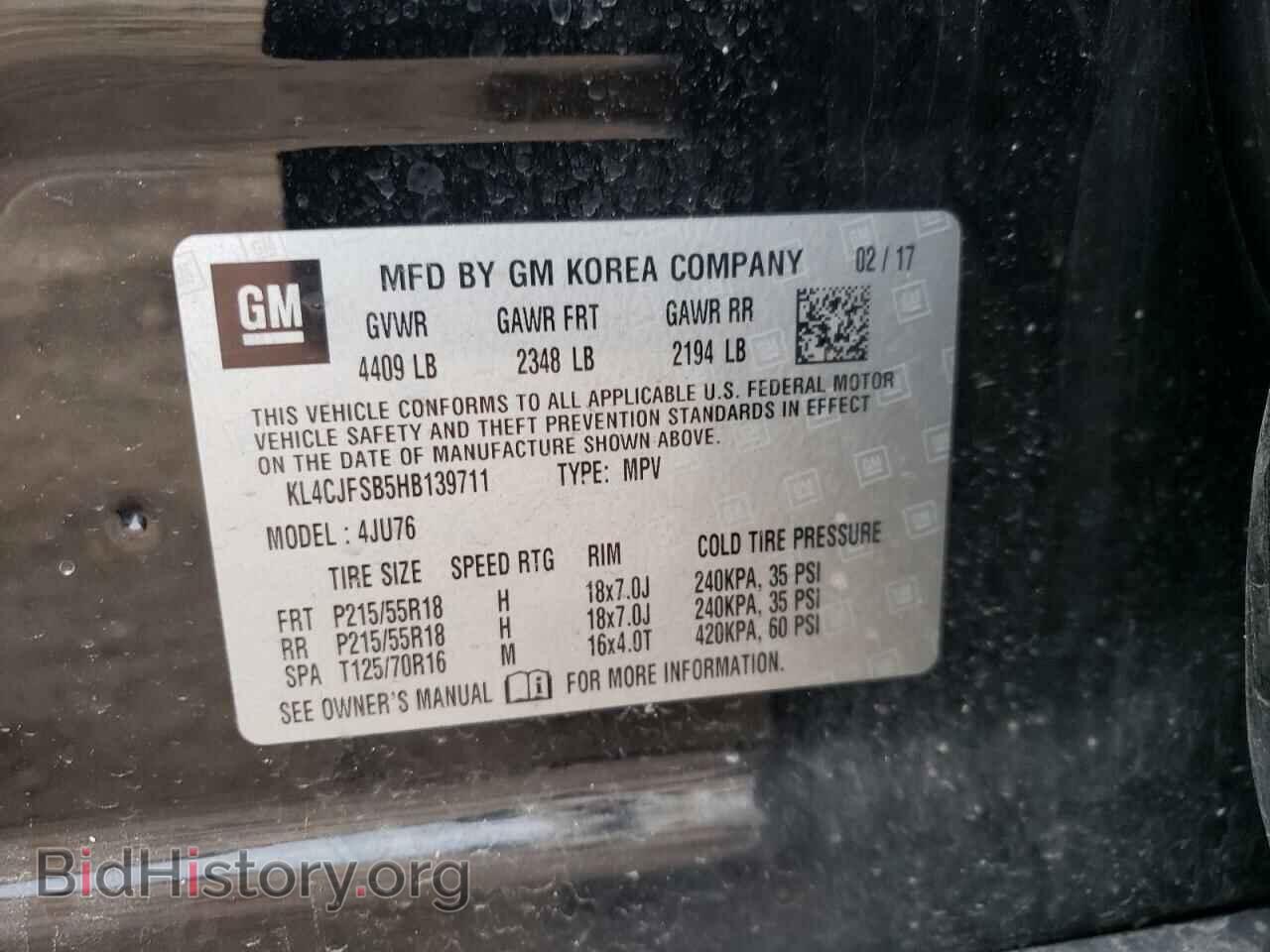 2017 BUICK ENCORE - VIN: KL4CJFSB5HB139711 - Фото 10