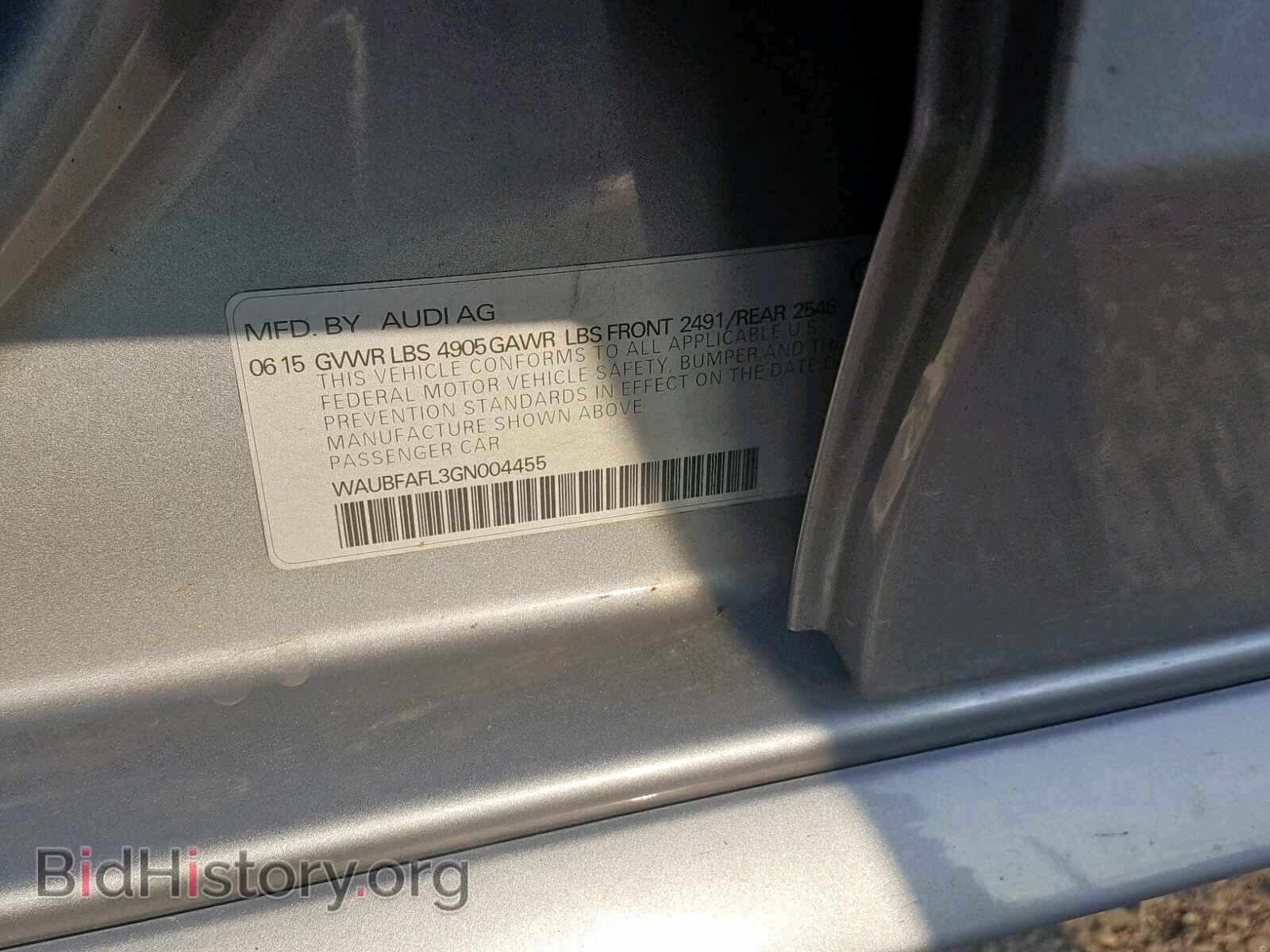 2016 AUDI A4 - VIN: WAUBFAFL3GN004455 - Фото 10