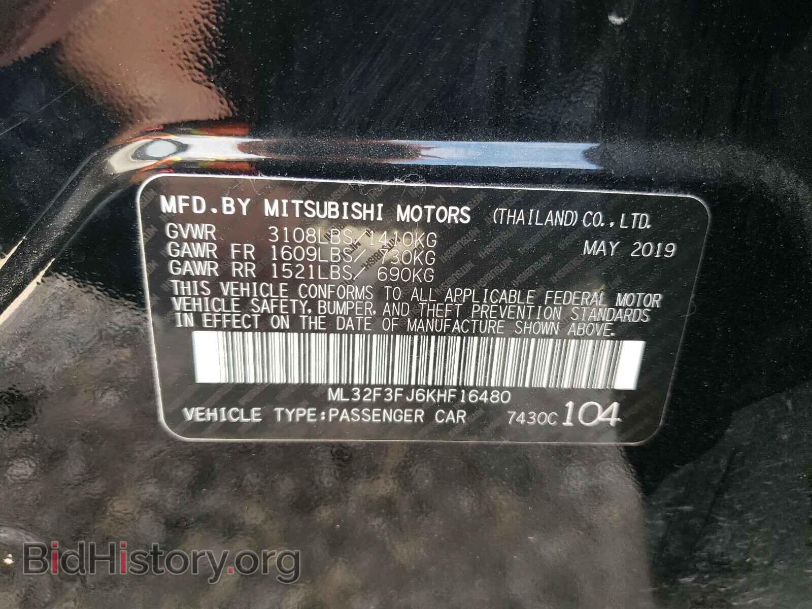 2019 MITSUBISHI MIRAGE - VIN: ML32F3FJ6KHF16480 - Фото 10