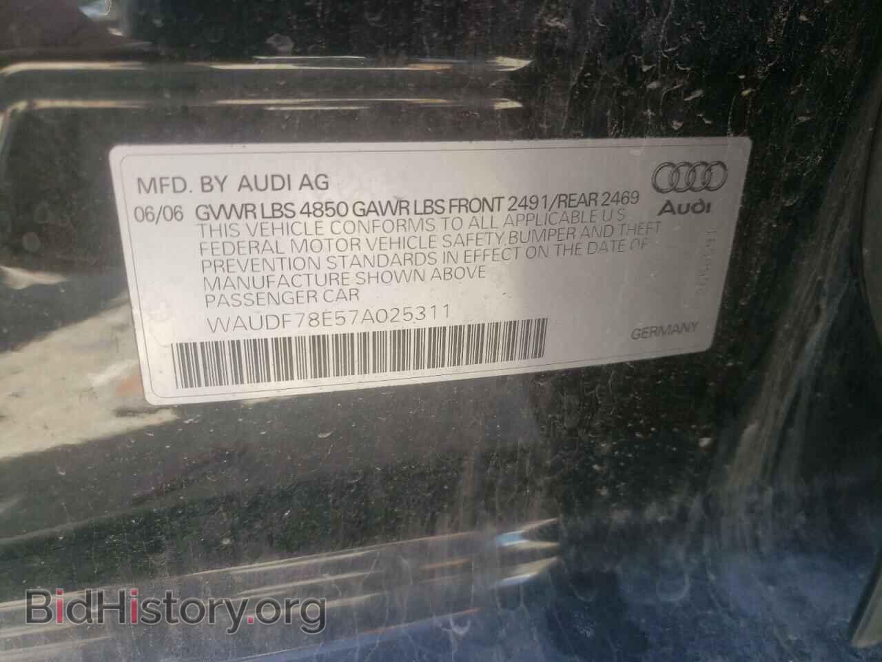 2007 AUDI A4 - VIN: WAUDF78E57A025311 - Фото 10