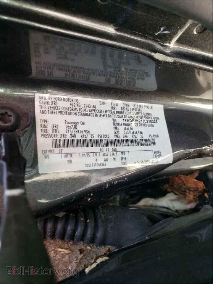 2018 FORD FOCUS - VIN: 1FADP3K21JL218225 - Фото 10