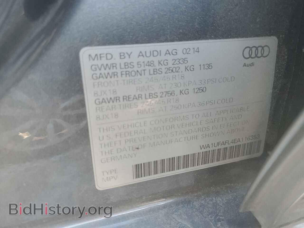 2014 AUDI A4 - VIN: WA1UFAFL4EA116353 - Фото 12