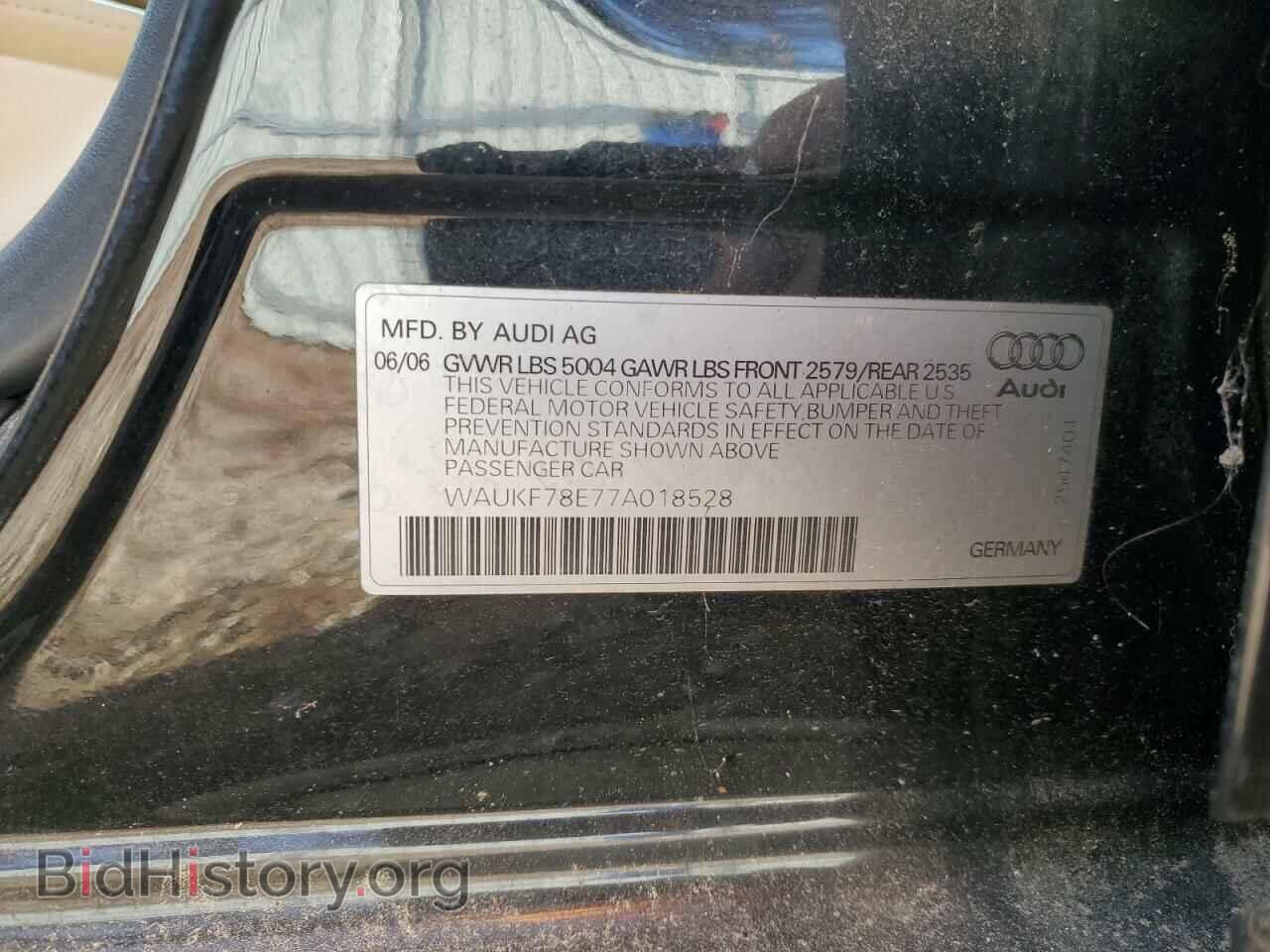2007 AUDI A4 - VIN: WAUKF78E77A018528 - Фото 13