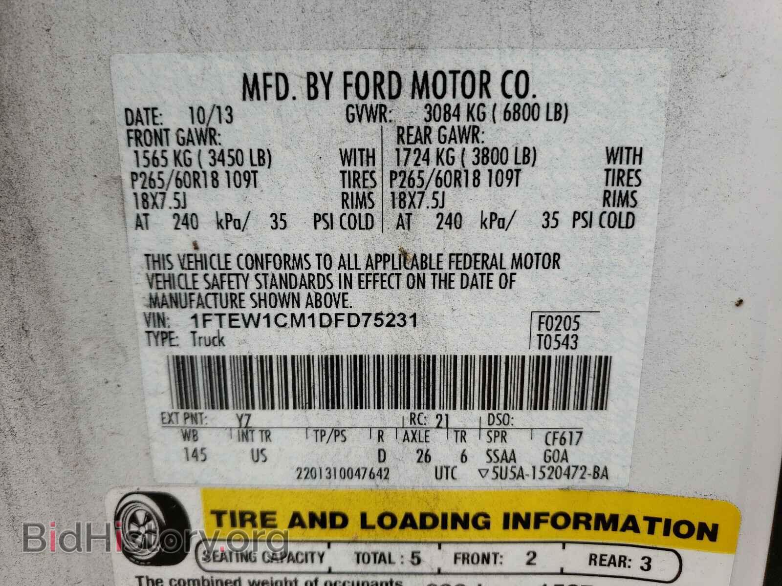 2013 FORD F150 - VIN: 1FTEW1CM1DFD75231 - Фото 10