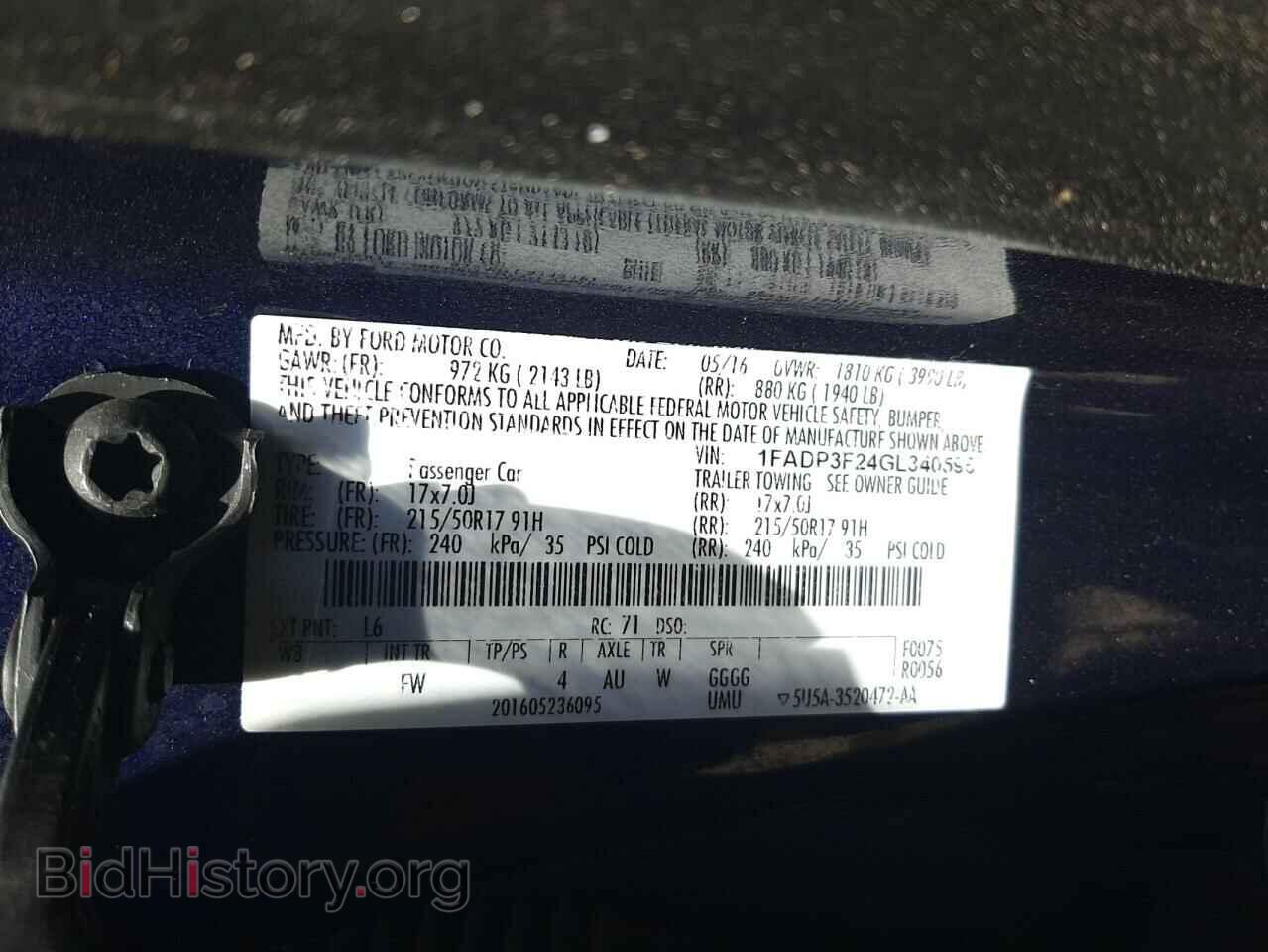 2016 FORD FOCUS - VIN: 1FADP3F24GL340595 - Фото 10