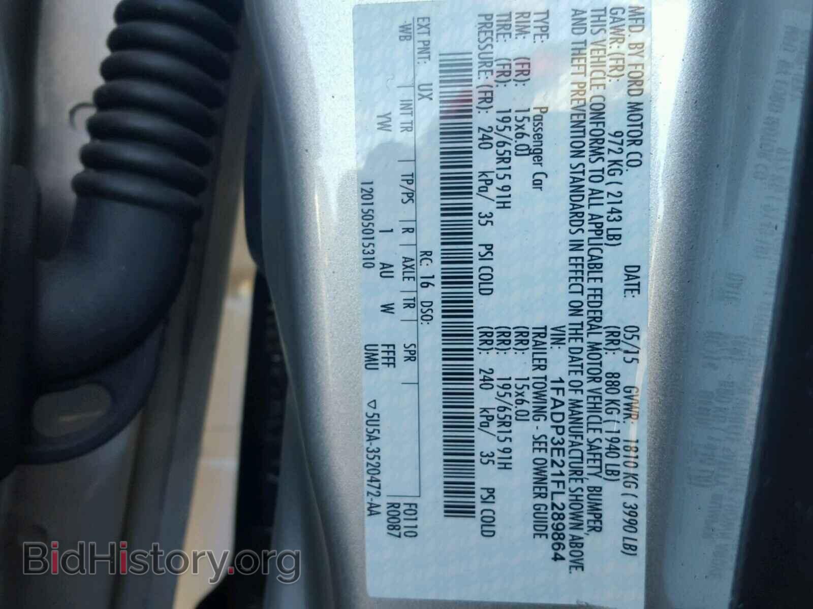 2015 FORD FOCUS - VIN: 1FADP3E21FL289864 - Фото 10