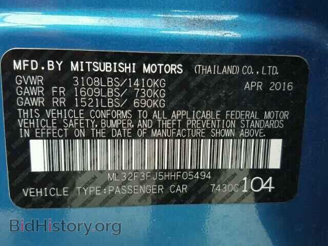 2017 MITSUBISHI MIRAGE - VIN: ML32F3FJ5HHF05494 - Фото 10