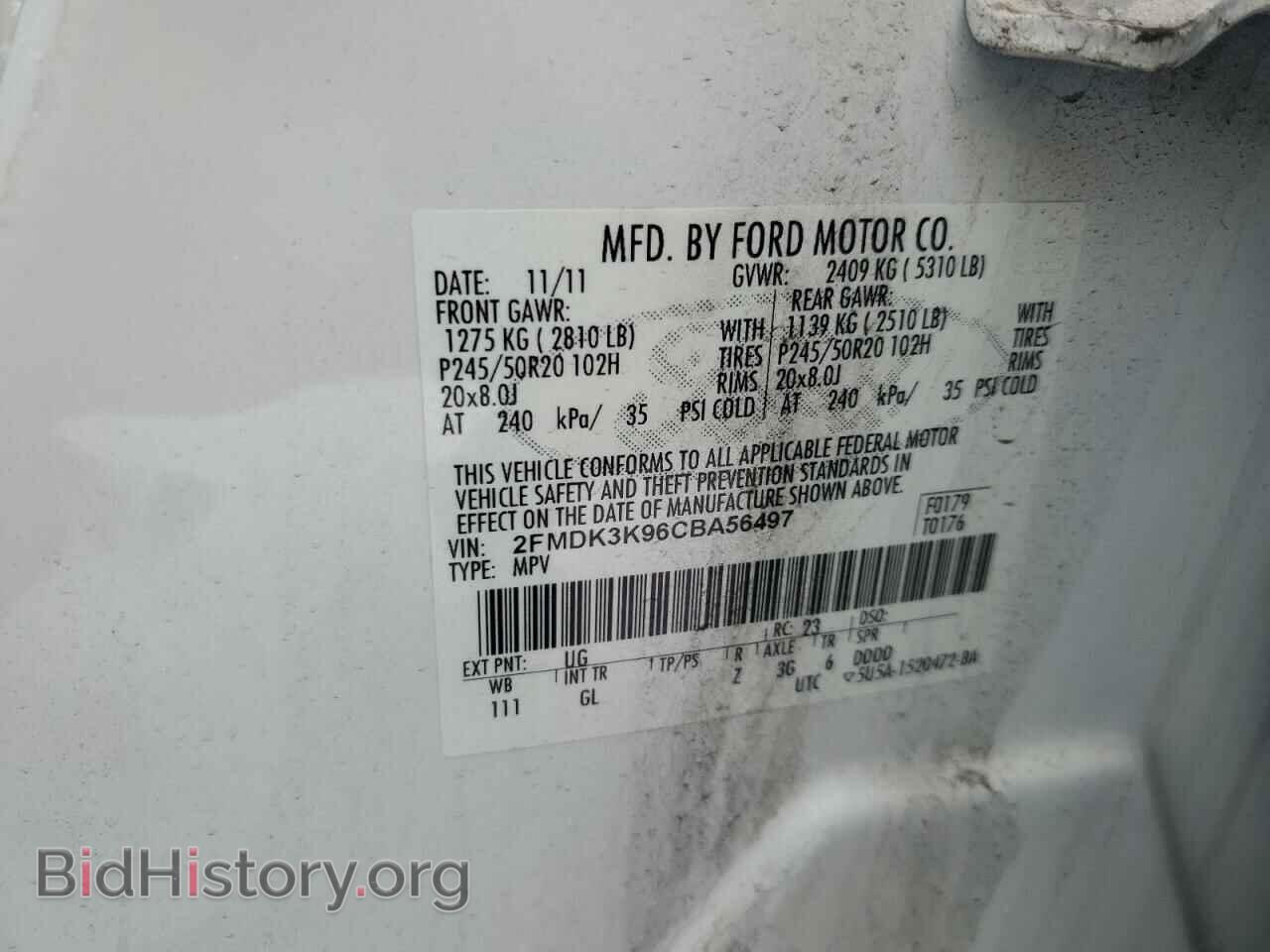 2012 FORD EDGE - VIN: 2FMDK3K96CBA56497 - Фото 13