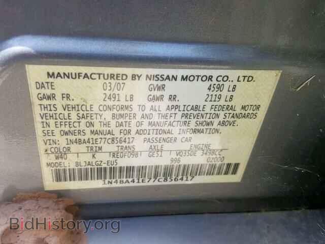 2007 NISSAN MAXIMA - VIN: 1N4BA41E77C856417 - Photo 10