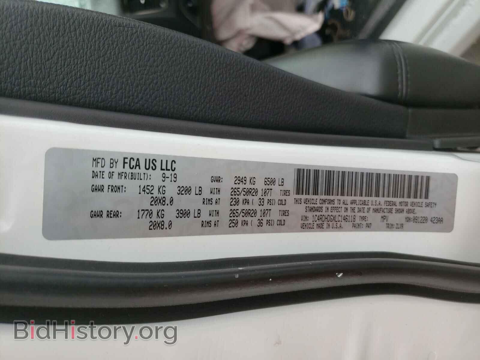 2020 DODGE DURANGO - VIN: 1C4RDHDGXLC146118 - Фото 10