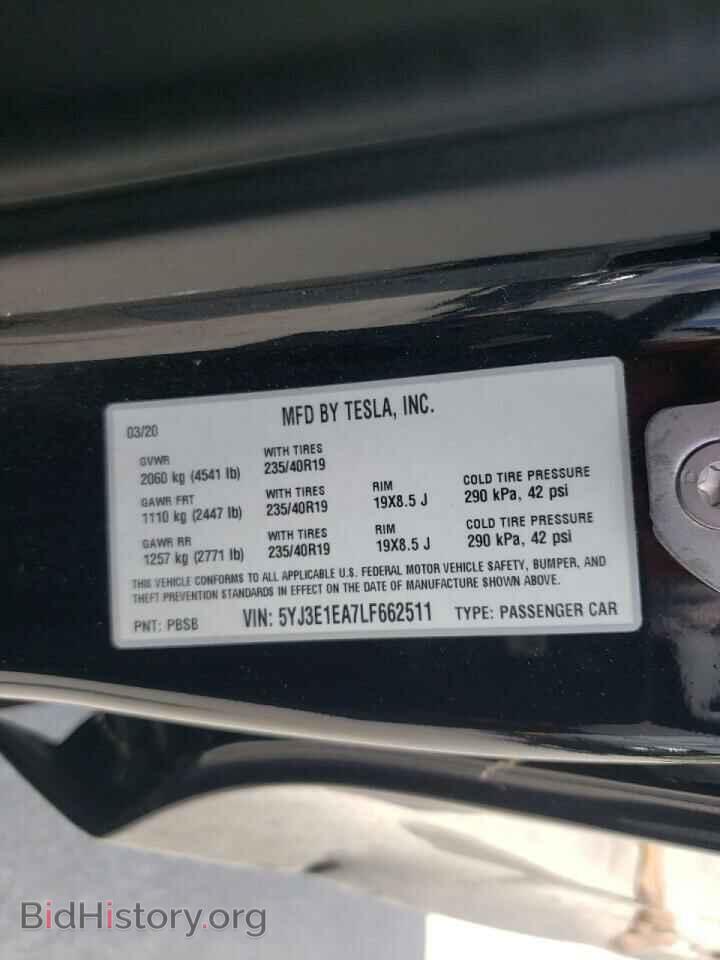 2020 TESLA MODEL 3 - VIN: 5YJ3E1EA7LF662511 - Фото 10