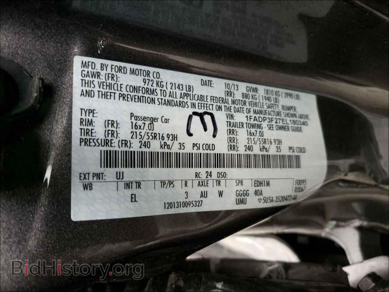 2014 FORD FOCUS - VIN: 1FADP3F27EL180340 - Фото 10