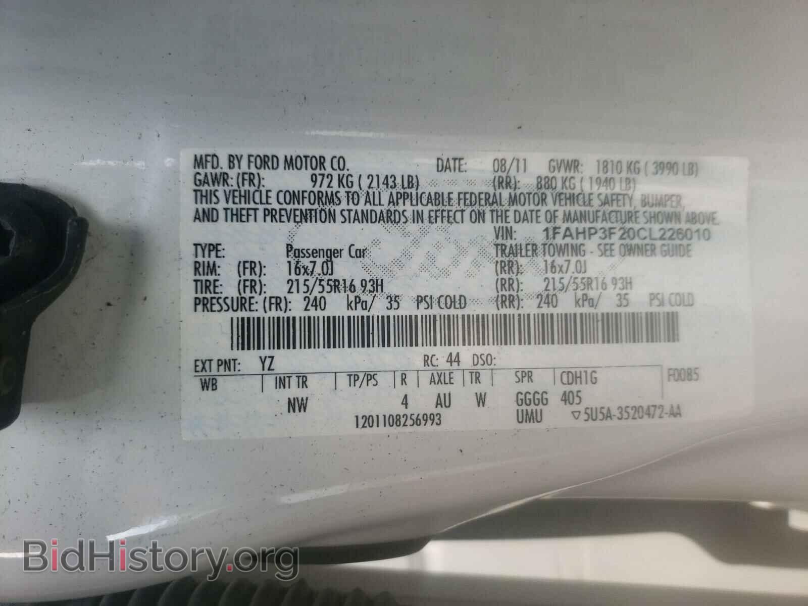 2012 FORD FOCUS - VIN: 1FAHP3F20CL226010 - Photo 10