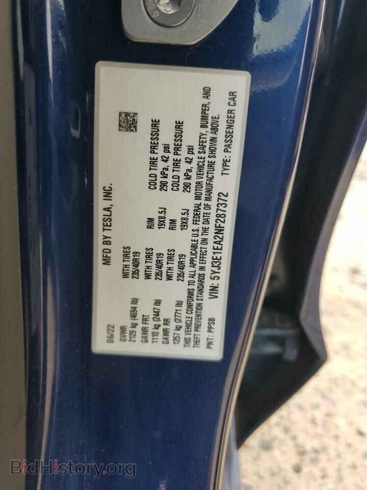 2022 TESLA MODEL 3 - VIN: 5YJ3E1EA2NF287372 - Photo 13