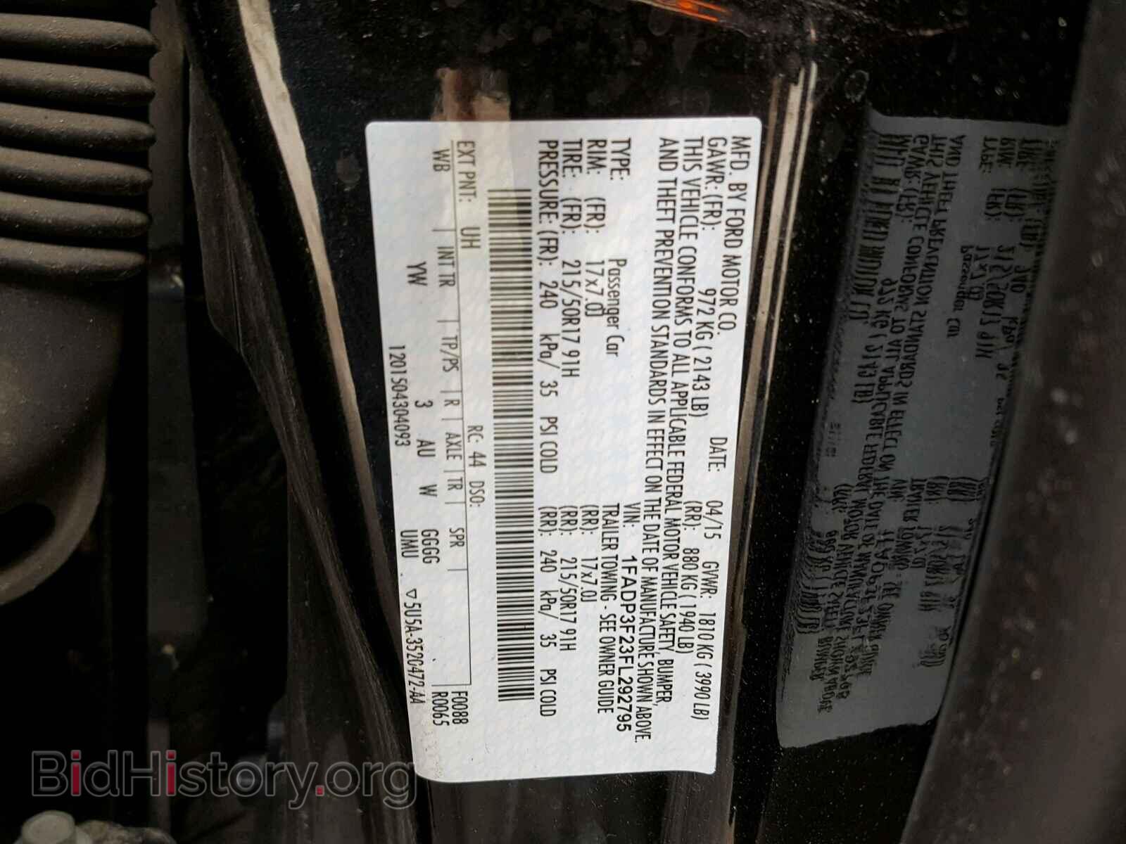 2015 FORD FOCUS - VIN: 1FADP3F23FL292795 - Фото 10
