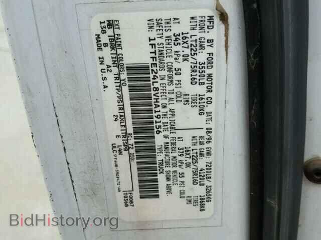 1997 FORD ECONOLINE - VIN: 1FTFE24L8VHA19156 - Фото 10