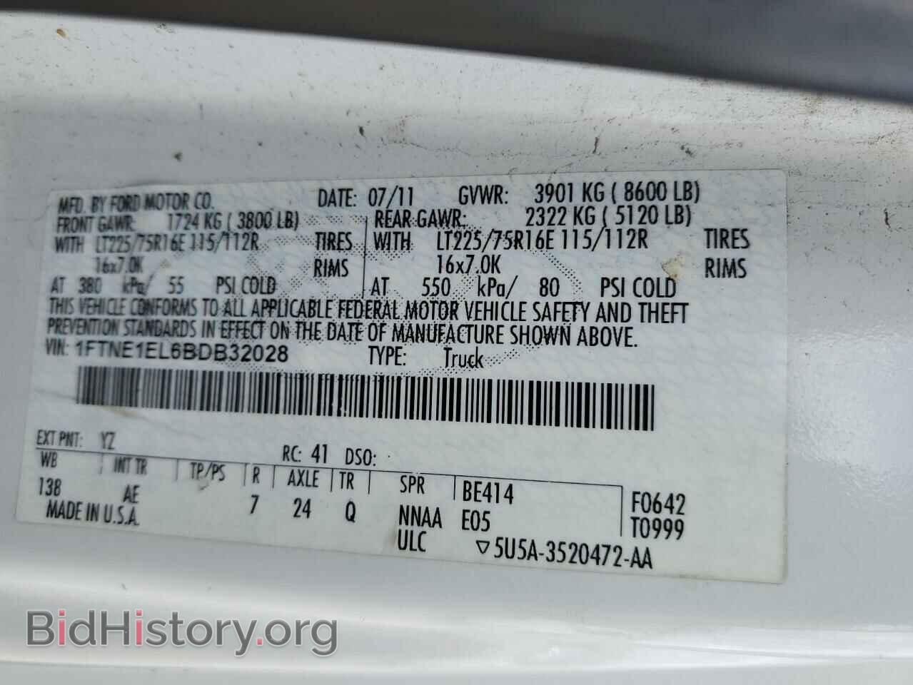 2011 FORD ECONOLINE - VIN: 1FTNE1EL6BDB32028 - Фото 13