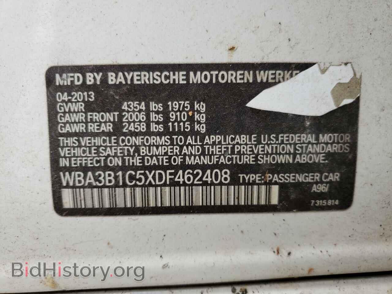 2013 BMW 3 SERIES - VIN: WBA3B1C5XDF462408 - Фото 10